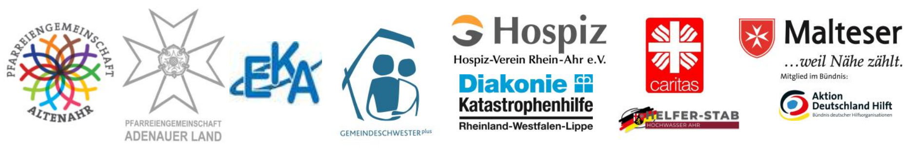 Der Helfer-Stab im Klappcafé - Kooperationspartner Logos